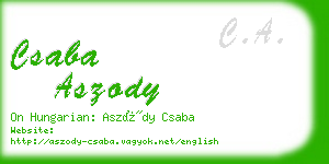 csaba aszody business card